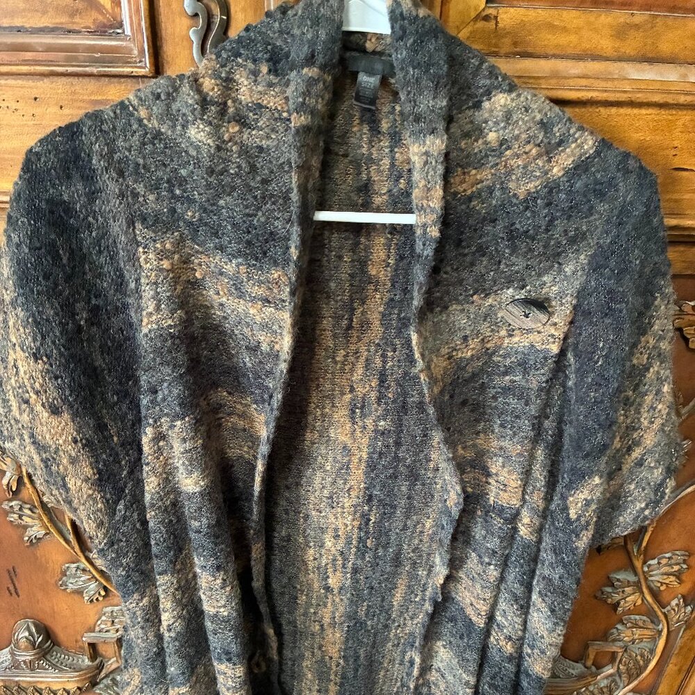 Tarnish Brand One Size Wool Blend Short Sleeve Sweater Cardigan Shrug w/Fringe.